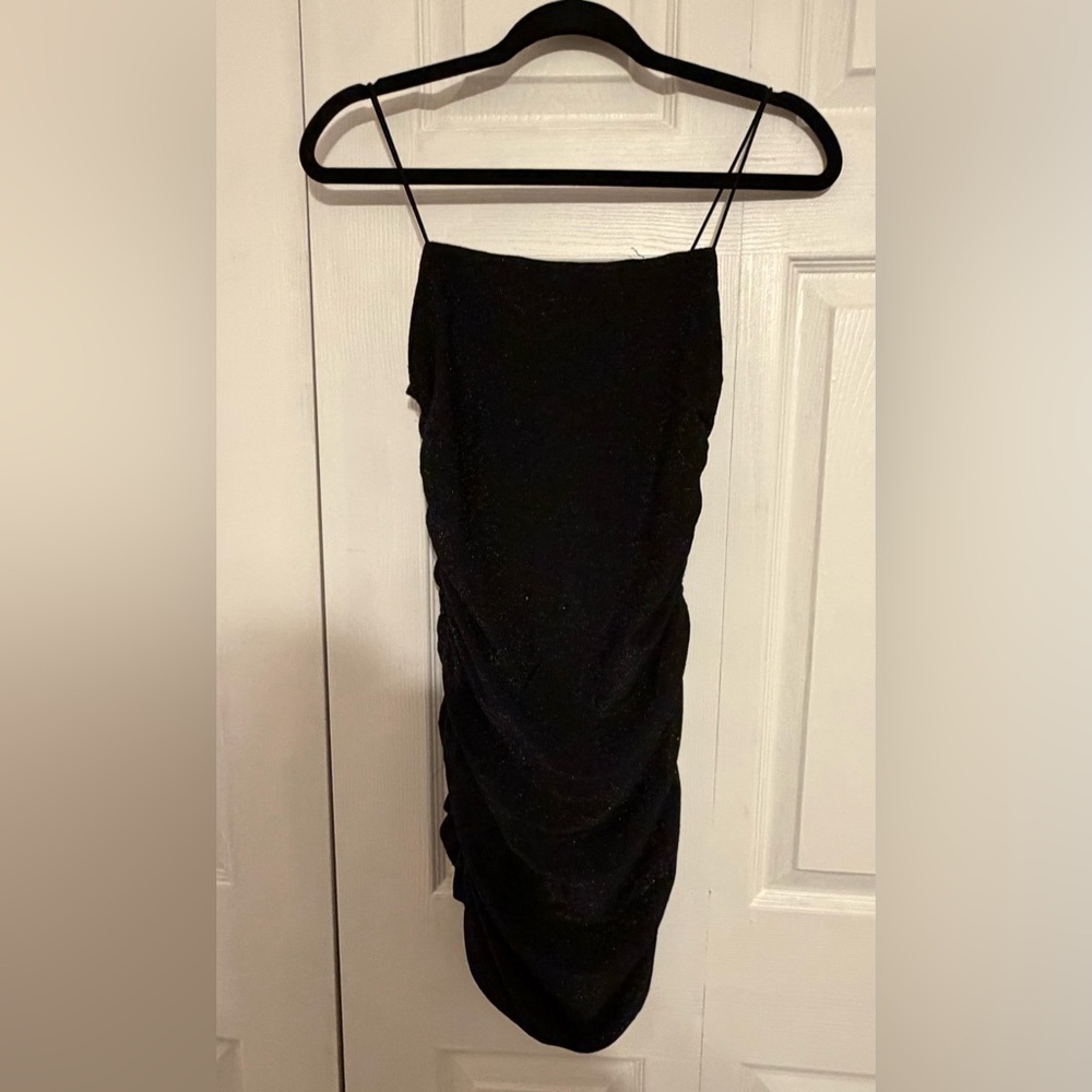 Elegant Black Ruched Dress